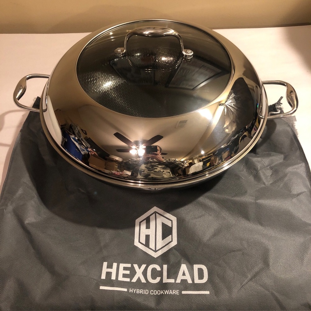HexClad 14" Hybrid Wok with Stainless Steel LID 14-Inch
